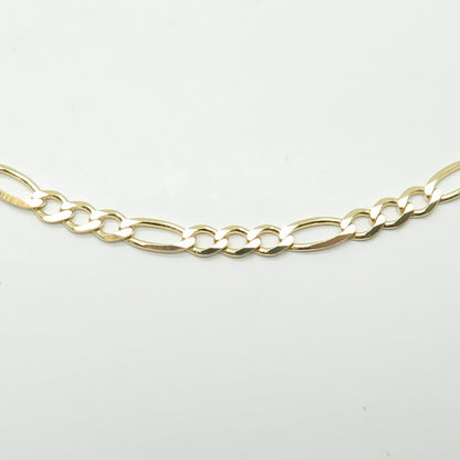 HAN 925 Sterling Silver Gold Plated Italy Figaro Chain Necklace 18"