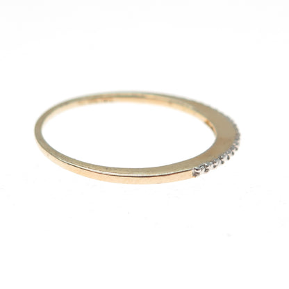 DBJ DEE BERKLE 925 Sterling Gold Plated Real Diamond Stackable Ring Size 10.25