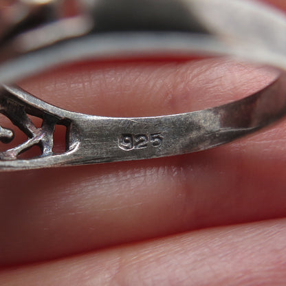CHATEAU D'ARGENT 925 Sterling Silver Vintage Round-Cut C Z Heart Ring Size 9