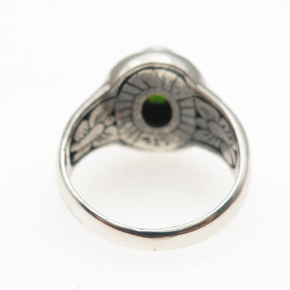925 Sterling Silver Vintage Real Peridot Butterfly Ring Size 7.25