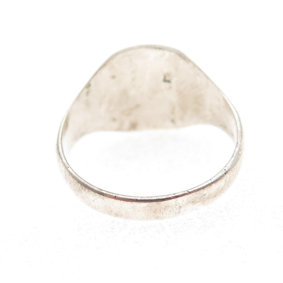 925 Sterling Silver Vintage England Engraved PG Mono Signet Ring Size 9.75