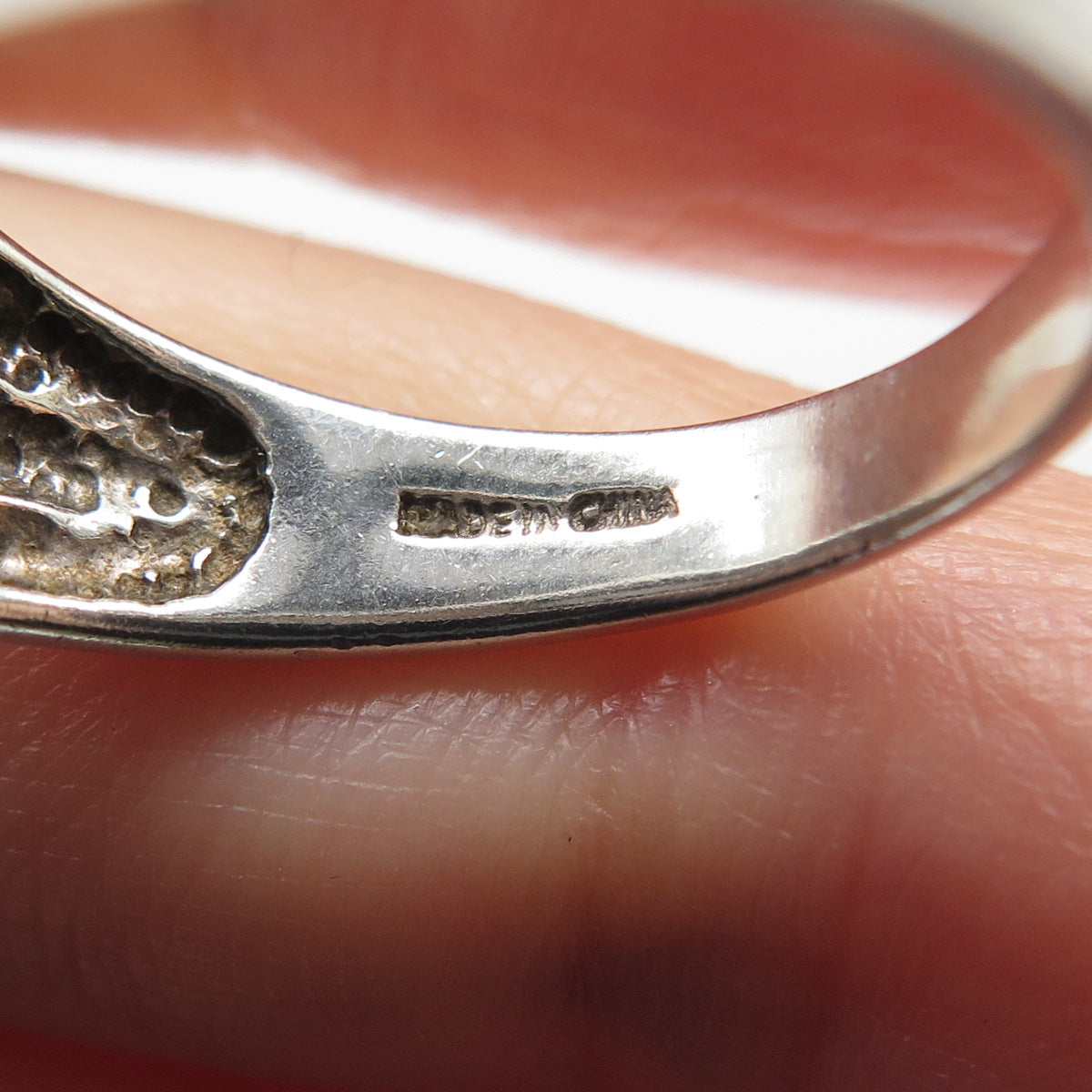 MICHELLE ALBALA 925 Sterling Silver Vintage Real Black Onyx & MOP Ring Size 9.25