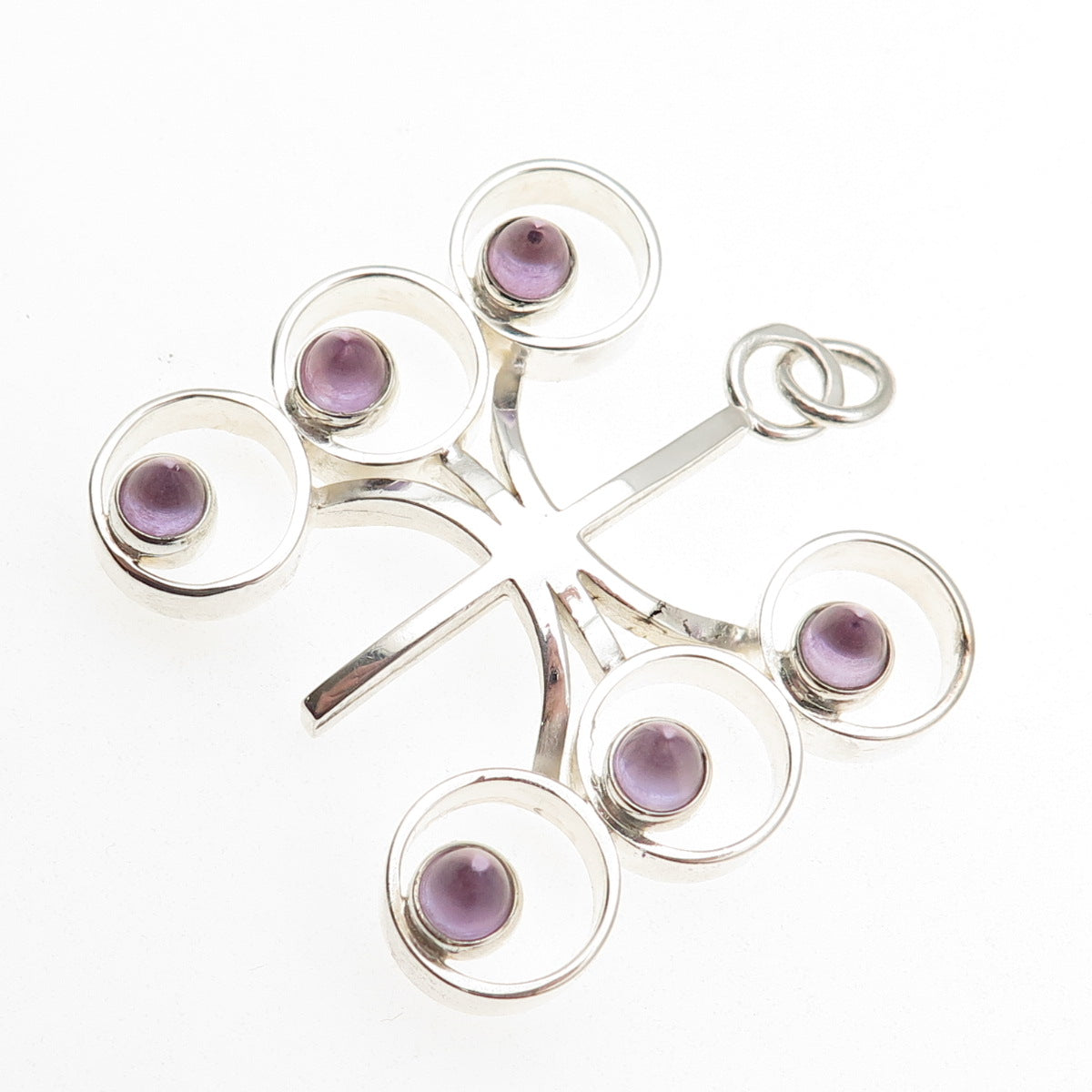 Kultaseppa Salovaara Sterling Vintage Finland Real Amethyst Modernist Pendant