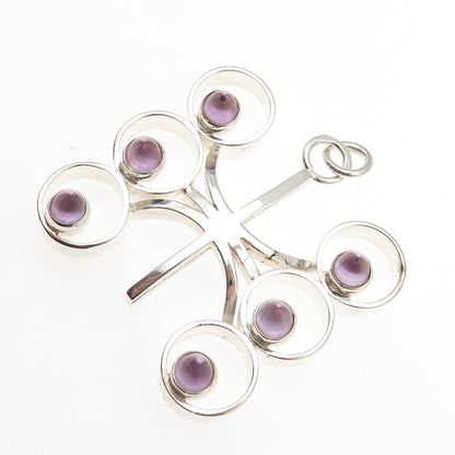 Kultaseppa Salovaara Sterling Vintage Finland Real Amethyst Modernist Pendant