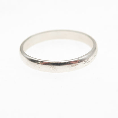 925 Sterling Silver Vintage Classic Wedding Band Ring Size 6