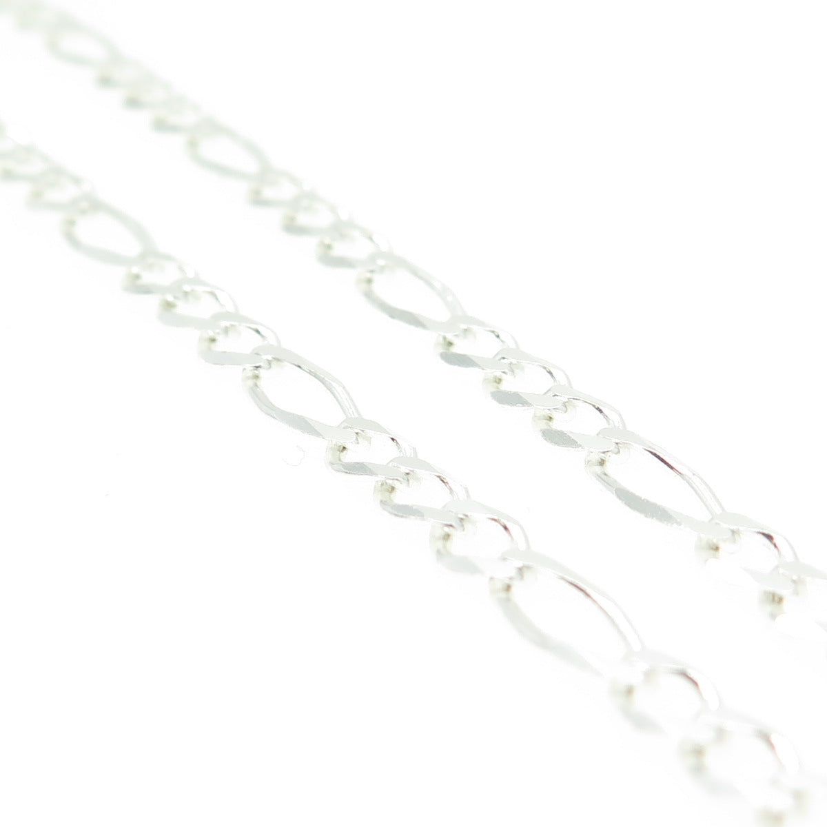 HAN 925 Sterling Silver Italy Figaro Chain Necklace 20"