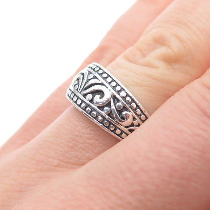925 Sterling Silver Vintage Swirl Oxidized Ring Size 6.75