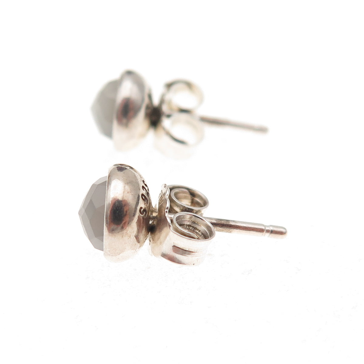 Pandora Sterling Silver Real Gray Moonstone June Birthday Blooms Stud Earrings