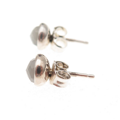 Pandora Sterling Silver Real Gray Moonstone June Birthday Blooms Stud Earrings