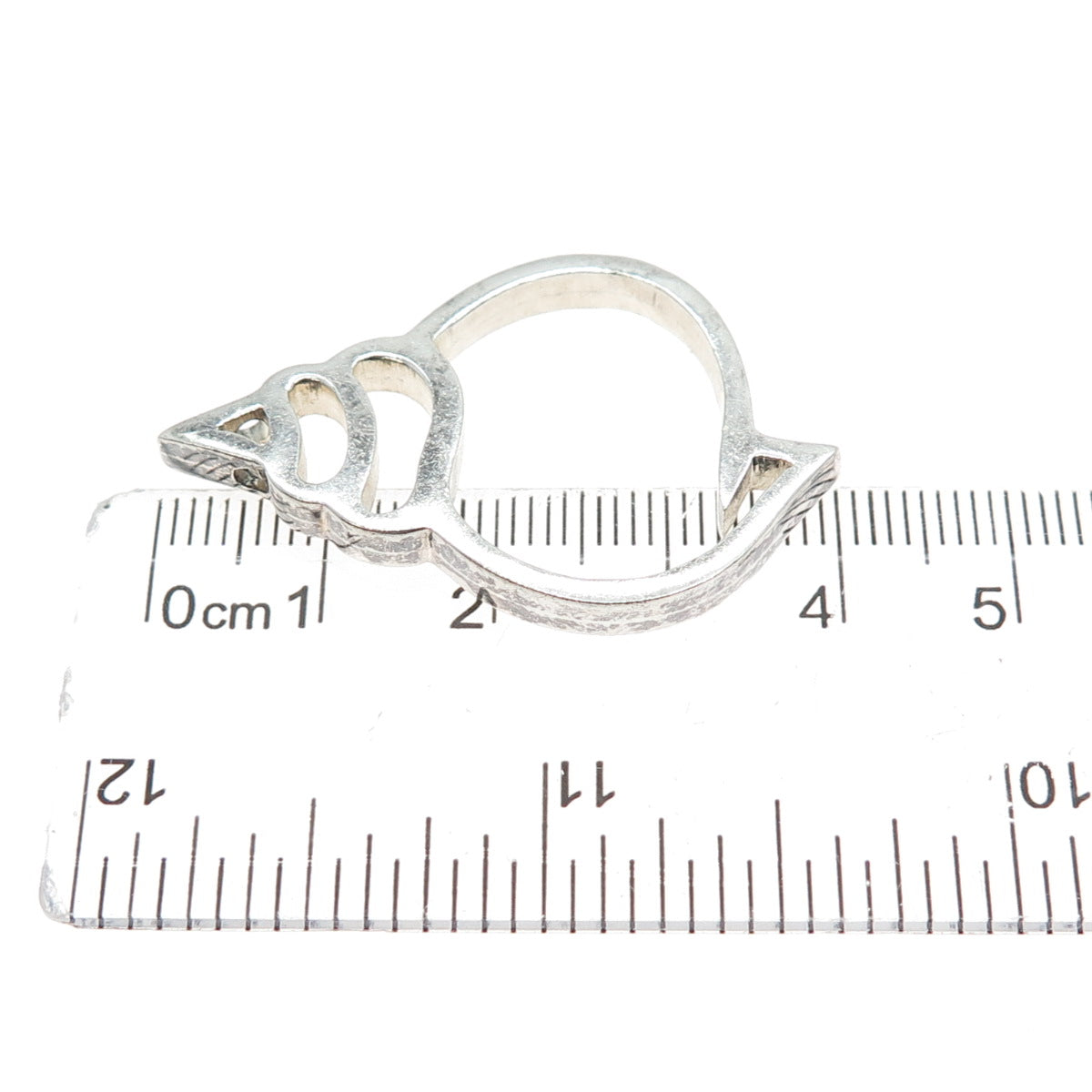 925 Sterling Silver Vintage Snail Shell Modernist Slide Pendant