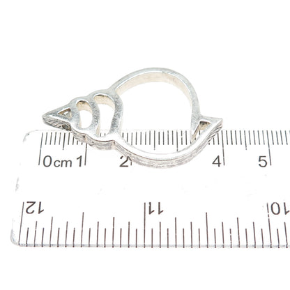 925 Sterling Silver Vintage Snail Shell Modernist Slide Pendant