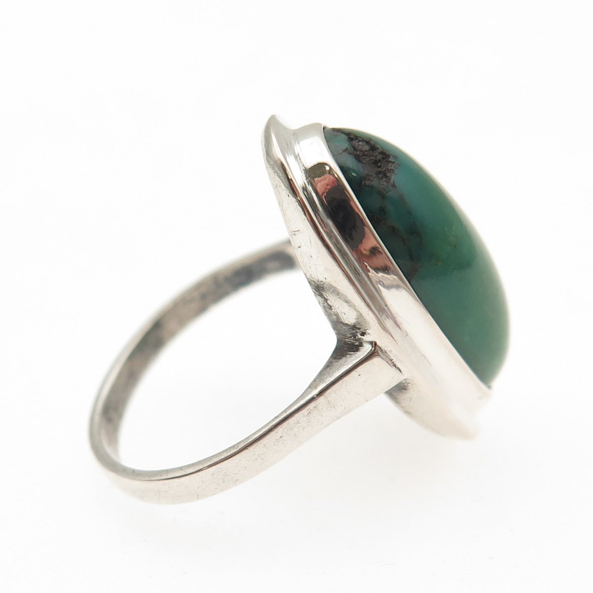 800 Silver Antique Art Deco GS Italy Real Chrysoprase Ring Size 6.75