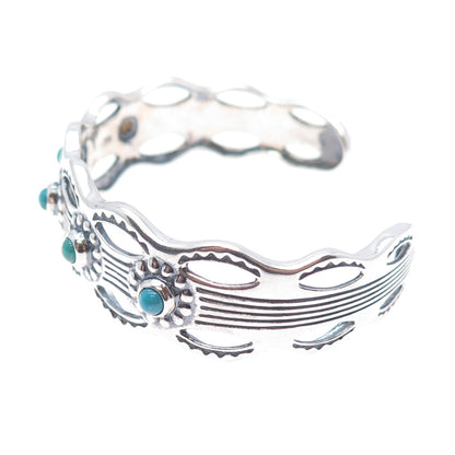CAROLYN POLLACK American West Old Pawn Sterling Vintage Turquoise Bracelet 7.25"