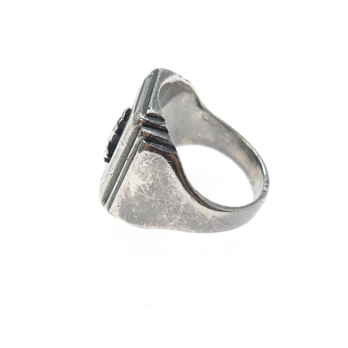 BATES & KLINKE 925 Sterling Silver Antique Black Onyx Boy Scouts Ring Size 9.25