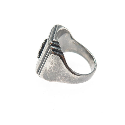 BATES & KLINKE 925 Sterling Silver Antique Black Onyx Boy Scouts Ring Size 9.25