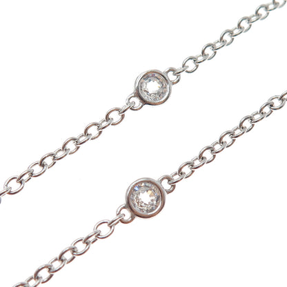 TACORI 925 Sterling Silver Round-Cut C Z By The Yard Station Chain Necklace 20"