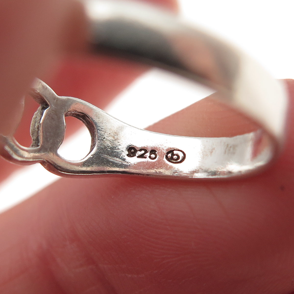 BOMA 925 Sterling Silver Vintage Interlocked Circle Link Ring Size 8
