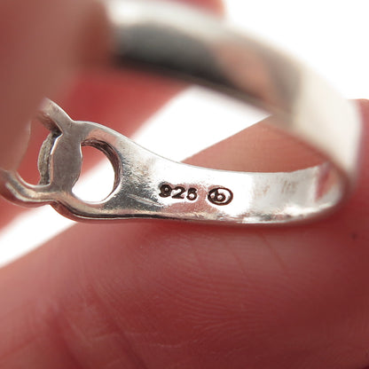 BOMA 925 Sterling Silver Vintage Interlocked Circle Link Ring Size 8