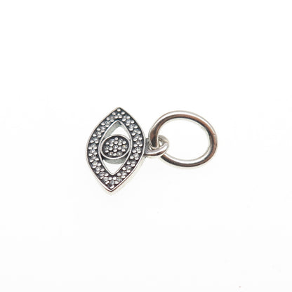 PANDORA 925 Sterling Silver Round-Cut C Z Evil's Eye Dangle Charm Mini Pendant