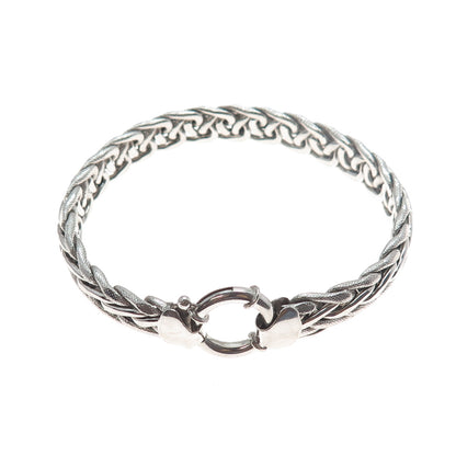 925 Sterling Silver Woven Hollow Link Bracelet 6.75"