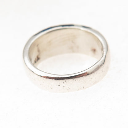 925 Sterling Silver Vintage Mexico Real Lapis & Sodalite Oxidized Ring Size 7.5