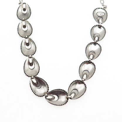 DANECRAFT 925 Sterling Silver Antique Art Deco Seashell Chain Necklace 14-16"