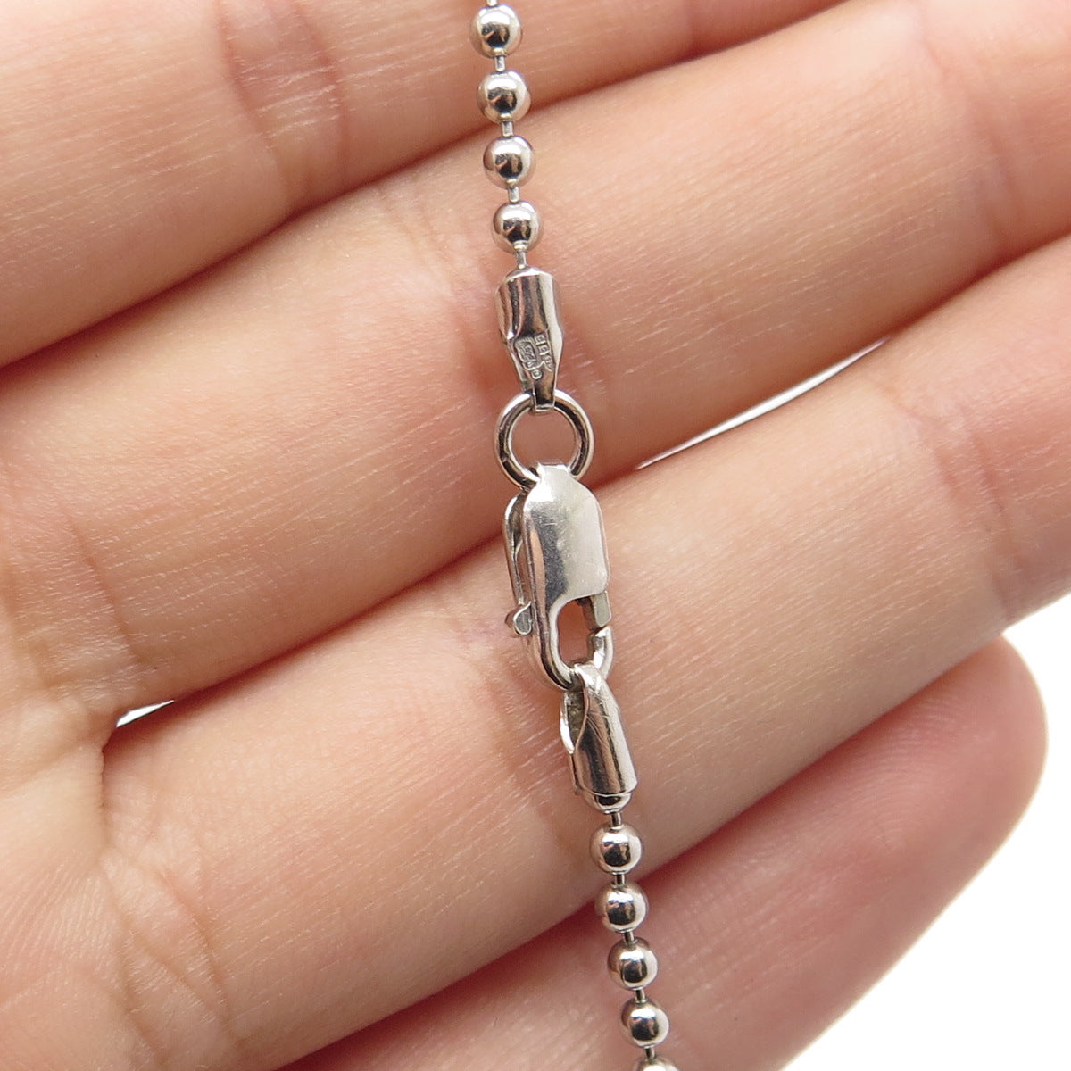 CC 925 Sterling Silver Birmingham Bead Chain Necklace 20"