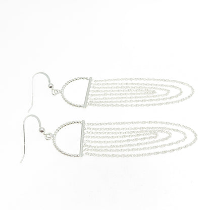 925 Sterling Silver Singapore Chain Chandelier Earrings