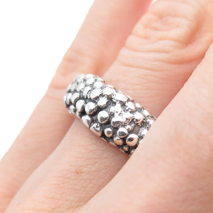 GOLDMAN KOLBER Sterling Silver Vintage Granulated Oxidized Band Ring Size 6.5