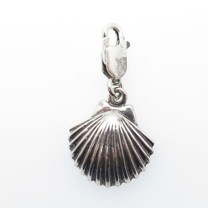 SUN WEST 925 Sterling Silver Vintage Seashell Charm Pendant