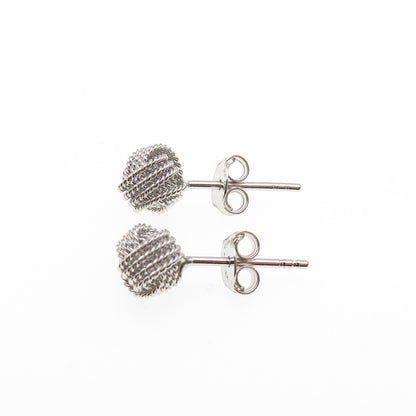 925 Sterling Silver Twisted Knot Stud Earrings