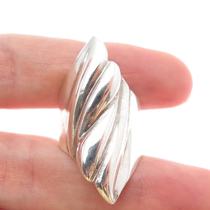 925 Sterling Silver Vintage Modernist Ring Size 6.75