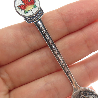 BREADNER CO. 925 Sterling Antique Enamel Canada From Sea To Sea Coffee Spoon