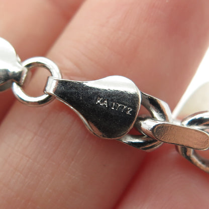 KARIZIA SPA KA-1772 925 Sterling Silver Italy Anchor Cable Link Bracelet 8.5"