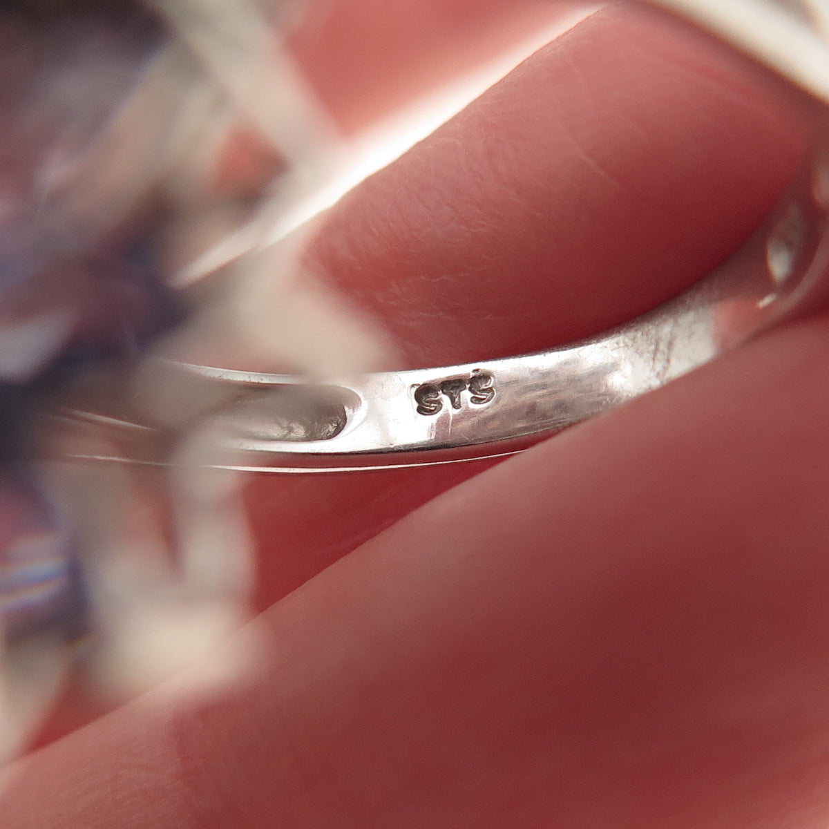 Chuck Clemency 925 Sterling Silver Real Tanzanite Floral Ring Size 8.25