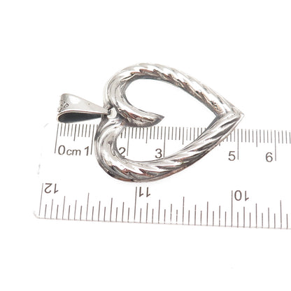 925 Sterling Silver Vintage Mexico Heart Oxidized Pendant