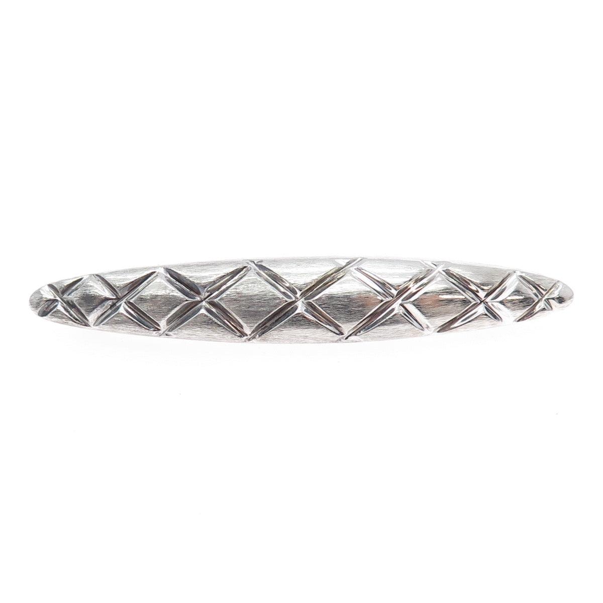 925 Sterling Silver Vintage Modernist Crisscross Oxidized Pin Brooch