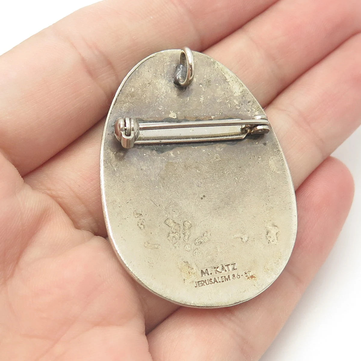 925 Sterling Silver Vintage '86-'87 M. Katz Israel Dancing Women Pendant/Brooch
