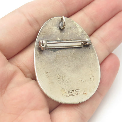 925 Sterling Silver Vintage '86-'87 M. Katz Israel Dancing Women Pendant/Brooch