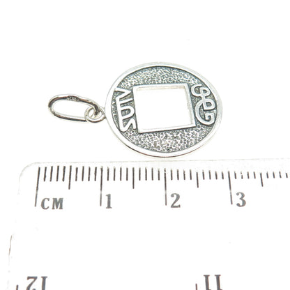 925 Sterling Silver Vintage Chinese Coin Good Fortune Amulet Pendant