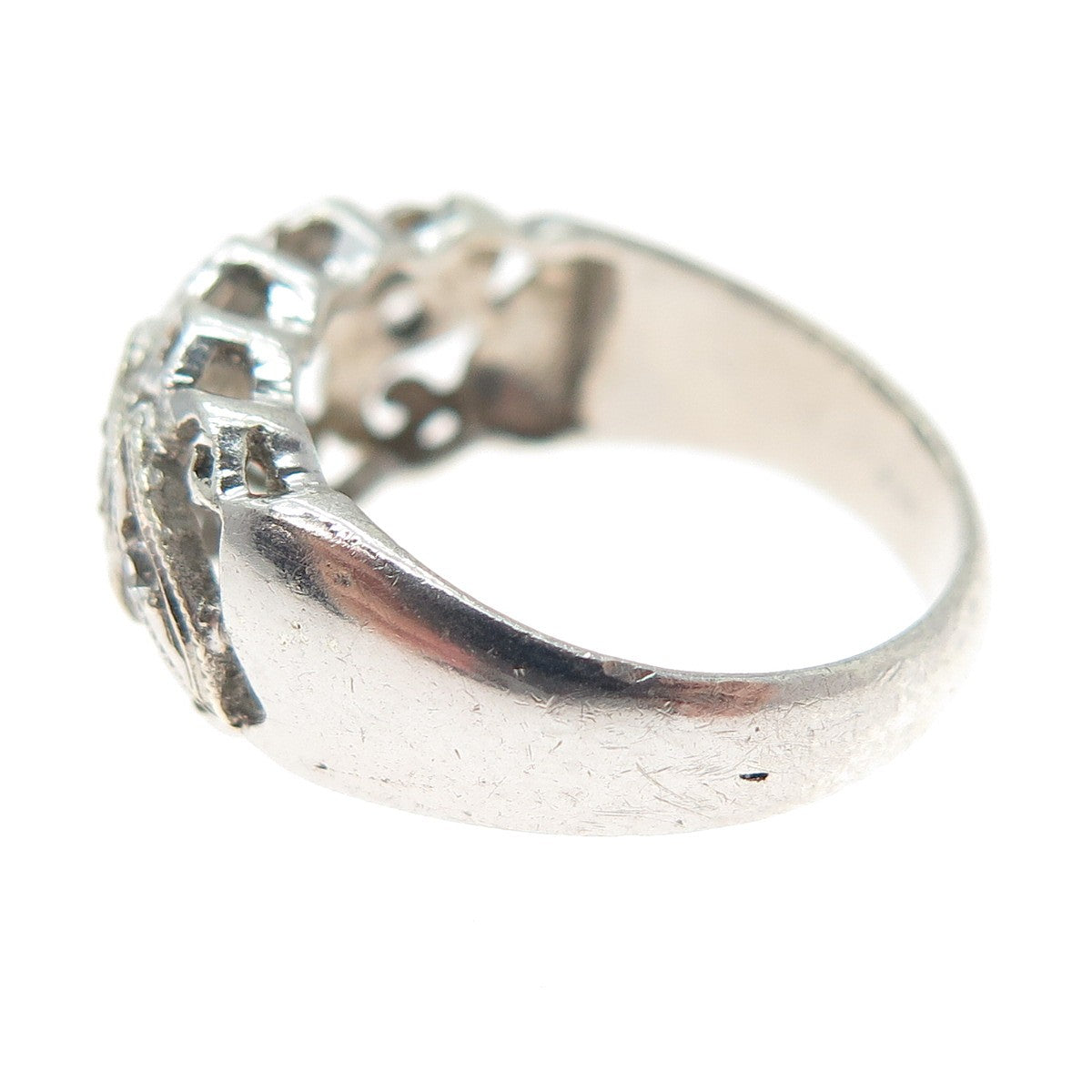 925 Sterling Silver Vintage Round-Cut C Z Swirl Ring Size 5.5