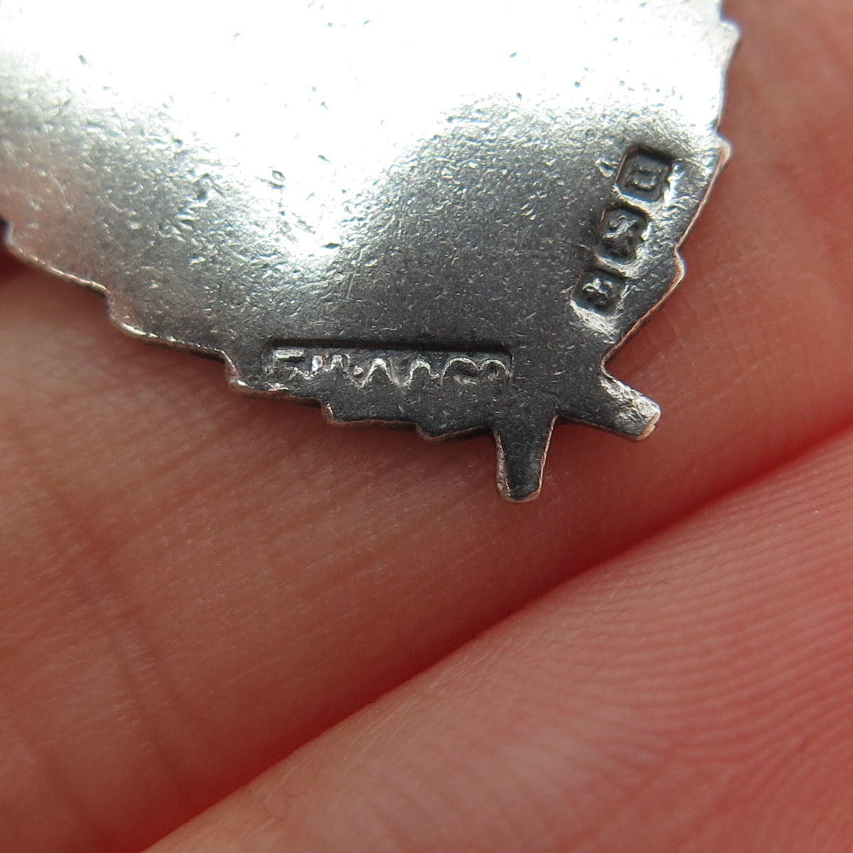 Fred H. Adams & Co. Sterling Silver 2-Tone Antique 1919 Birmingham Fob Pendant