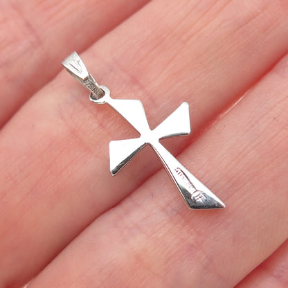 925 Sterling Silver Vintage Cross Mini Charm Pendant