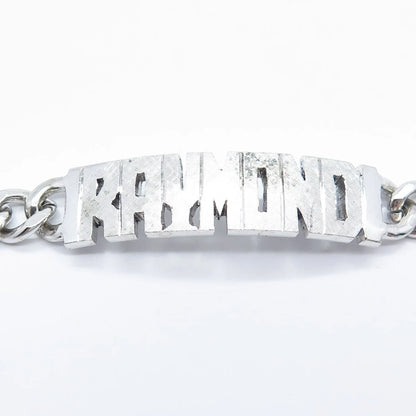 925 Sterling Silver Vintage Elco "Raymond" Personalized Cable Bracelet 7.25"