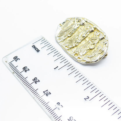 835 Silver Vintage Egyptian Theme Pin Brooch