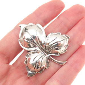 Danecraft 925 Sterling Silver Vintage Floral Leaf Oxidized Pin Brooch