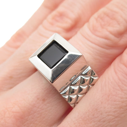 Chateau D’Argent 925 Sterling Silver Vintage Real Black Spinel Ring Size 9