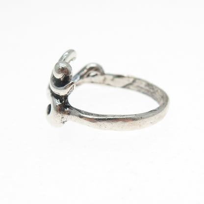 925 Sterling Silver Vintage Om Mantra Oxidized Ring Size 8.25