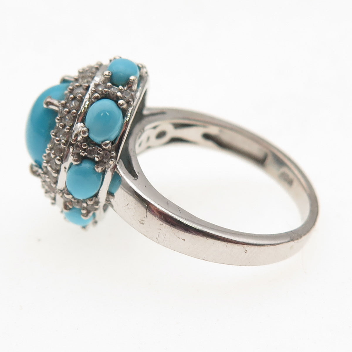 Chuck Clemency Sterling Silver Real Sleeping Beauty Turquoise Topaz Ring Size 8