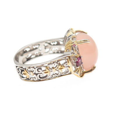 MICHAEL VALITUTTI Gems En Vogue 925 Sterling Rose Quartz Amethyst Ring Size 8.25